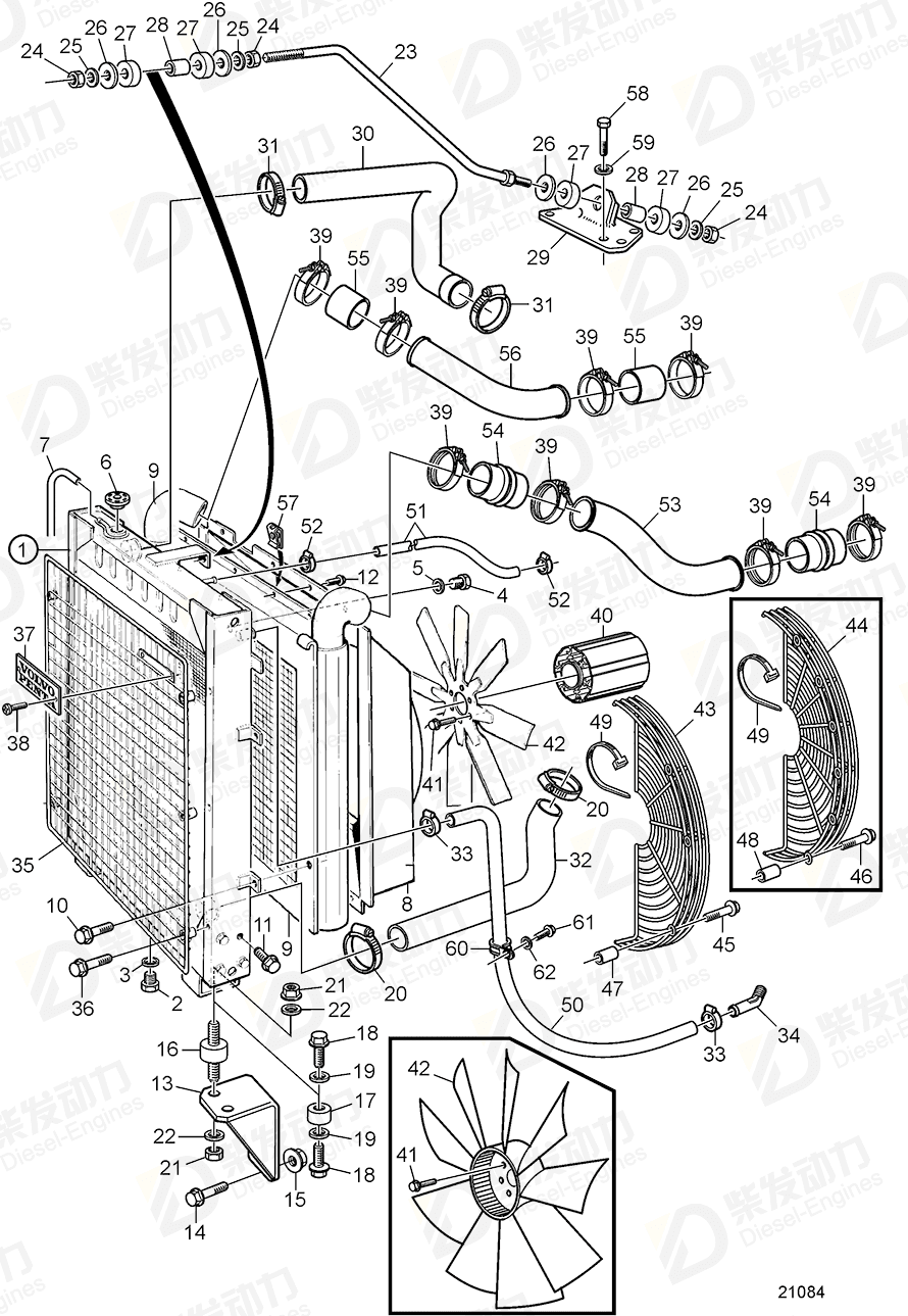 volvo penta Fan hub 3829422 Drawing volvo penta Fan hub 3829422 Drawing